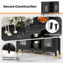Sideboard Buffet Cabinet with 2 Drawers and 4 Adjustable Shelves-Black