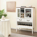 Sideboard Buffet Cabinet with 2 Tempered Glass Doors-White by LJGDeals