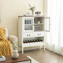 Sideboard Buffet Cabinet with 2 Tempered Glass Doors-White by LJGDeals