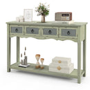 48 Inch Farmhouse Console Table with 2 Drawers and Open Storage Shelf for Hallway by LJGDeals