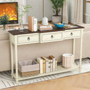 52 Inch Farmhouse Console Table with 3 Drawers and Open Storage Shelf for Hallway by LJGDeals