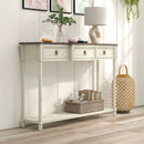 52 Inch Farmhouse Console Table with 3 Drawers and Open Storage Shelf for Hallway by LJGDeals
