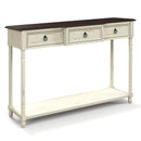 52 Inch Farmhouse Console Table with 3 Drawers and Open Storage Shelf for Hallway by LJGDeals