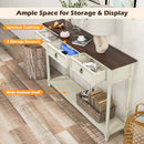 52 Inch Farmhouse Console Table with 3 Drawers and Open Storage Shelf for Hallway by LJGDeals