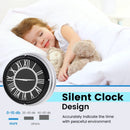 13.5/17.5 Inch Silent Wall Clock with Silver Frame by LJGDeals