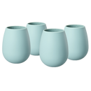 Unbreakable Silicone Stemless Wine Glassware | Set of 4 (Light Blue)