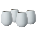 Unbreakable Silicone Stemless Wine Glassware | Set of 4 (Light Grey)