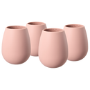 Unbreakable Silicone Stemless Wine Glassware | Set of 4 (Pink)