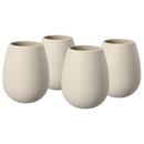 Unbreakable Silicone Stemless Wine Glassware | Set of 4 (Tan)