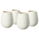 Unbreakable Silicone Stemless Wine Glassware | Set of 4 (White)