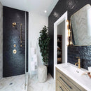 Black 2.5x8 Glossy Matte Subway Ceramic Tile (38 pack, 5.38 sq ft/case) - Sample