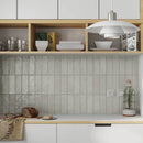 Light Tea Green 2.5x8 Glossy Matte Subway Ceramic Tile (38 pack, 5.38 sq ft/case) - Sample