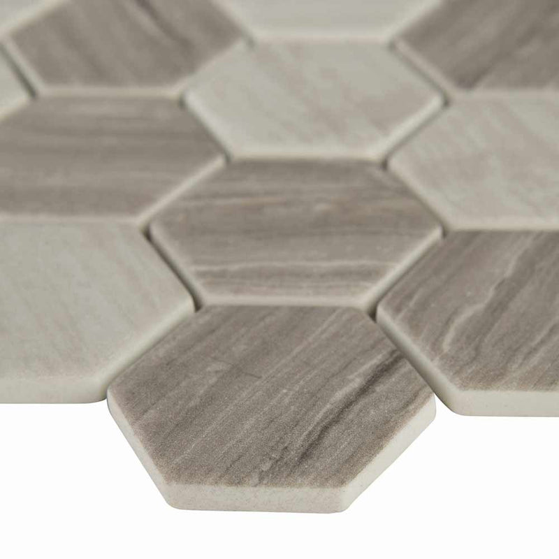 MSI Silva Oak 2" Hexagon Glass Mosaic Tile 11.02"x12.75"