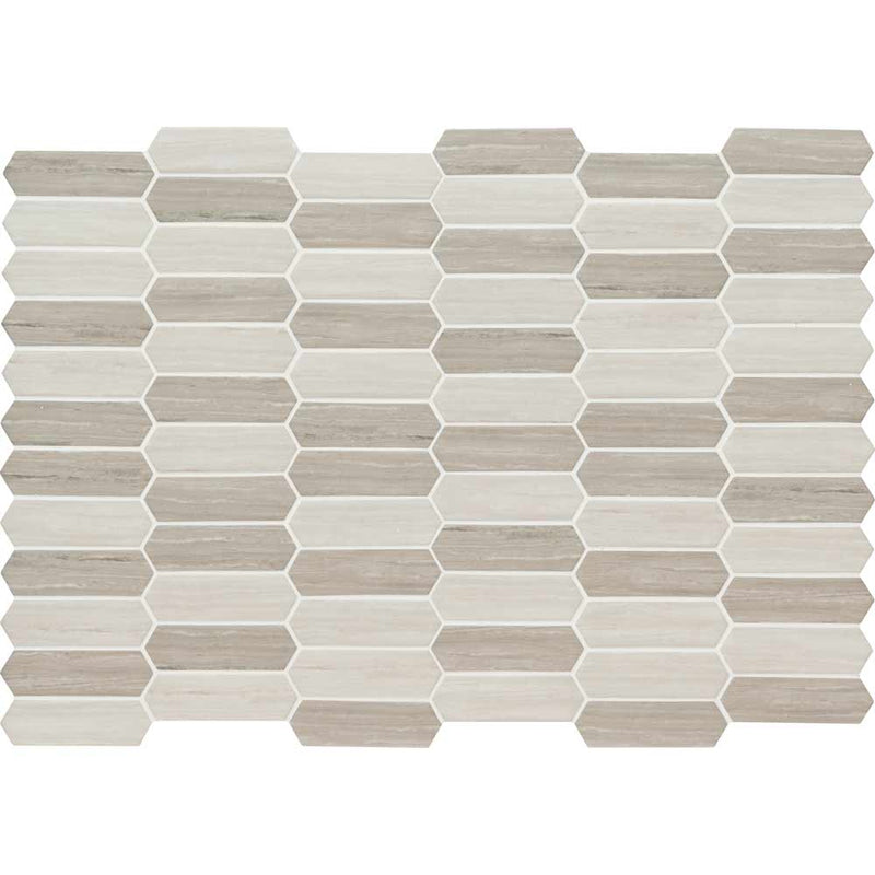 MSI Silva Oak Picket Pattern Glass Mosaic Tile 9.84"x 14.13"