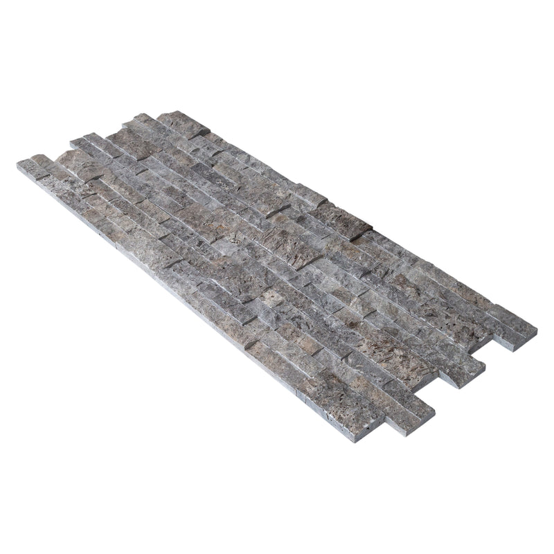 Silver Ledger 3D Panel 6"x24" Natural Travertine Wall Tile