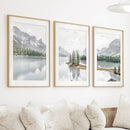 Jasper National Park Mountain Lake Triptych. Canada Nature by Wall Art Set