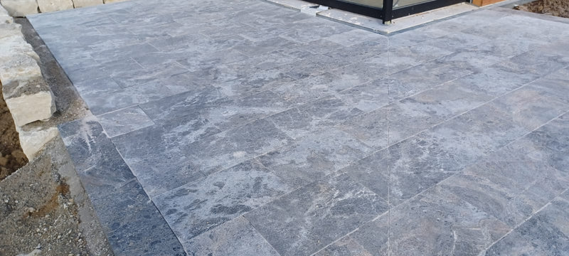 Silver Shadow Tumbled Marble Pavers 16"x24"x1 1/4"