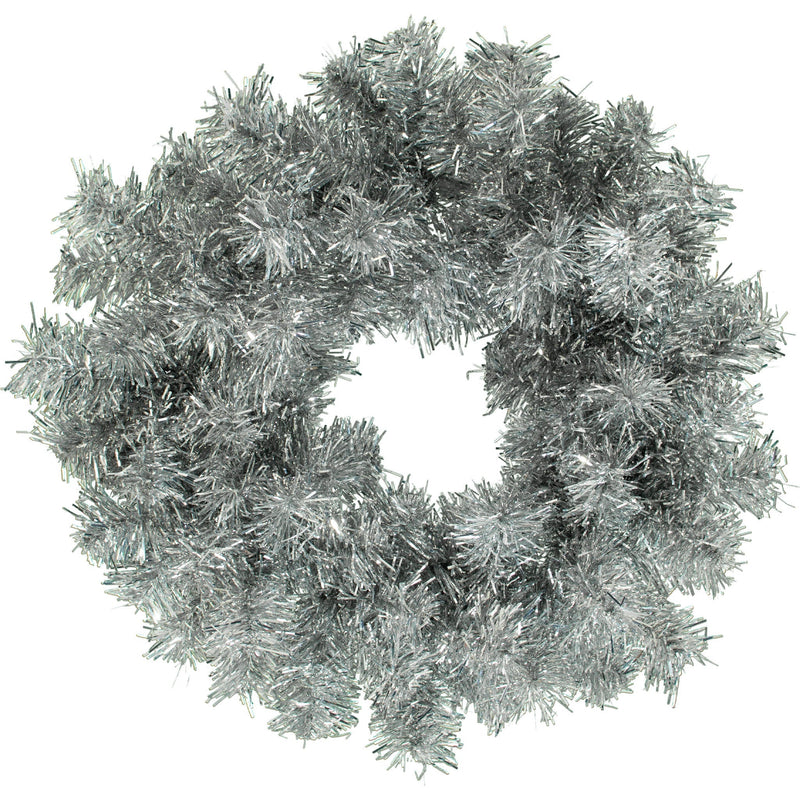 Silver Tinsel Christmas Wreaths