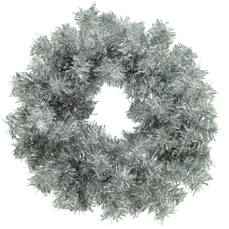 Silver Tinsel Christmas Wreaths