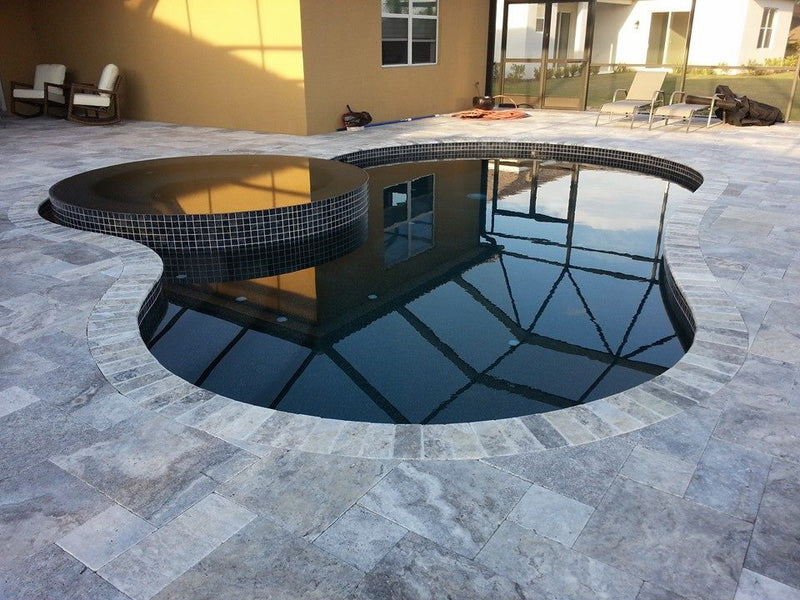 Silver Travertine Tumbled Pavers