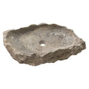 Hand Chiseled Travertine Vessel Sink 16x26 Gray For Bathroom