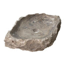 Hand Chiseled Travertine Vessel Sink 16x26 Gray For Bathroom