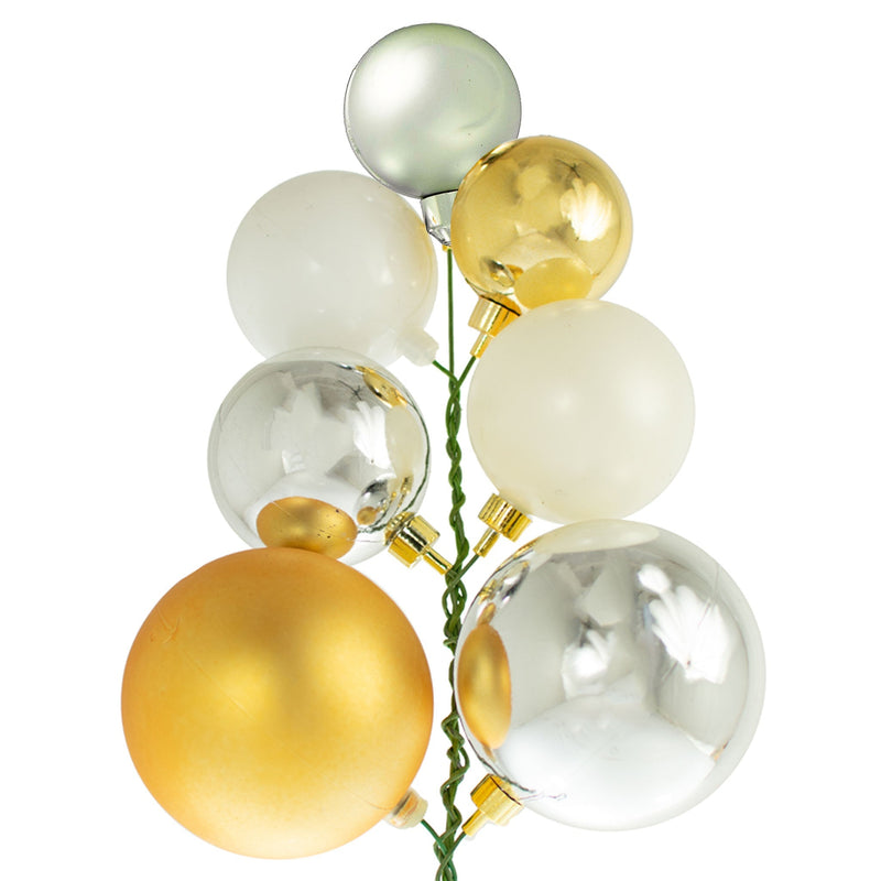 The Shiny Gold, Silver and White Ball Cluster