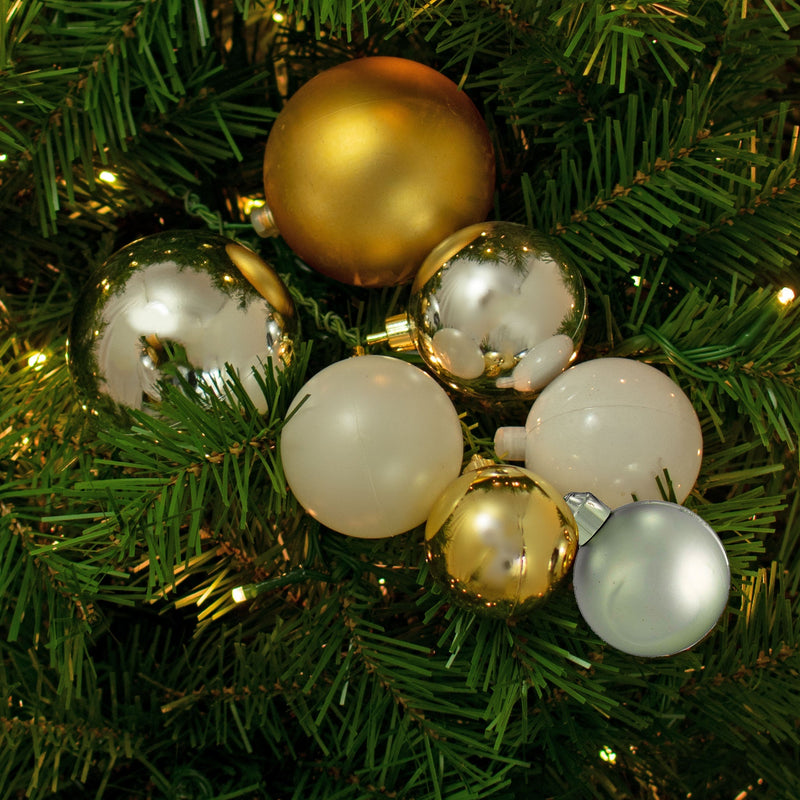 The Shiny Gold, Silver and White Ball Cluster