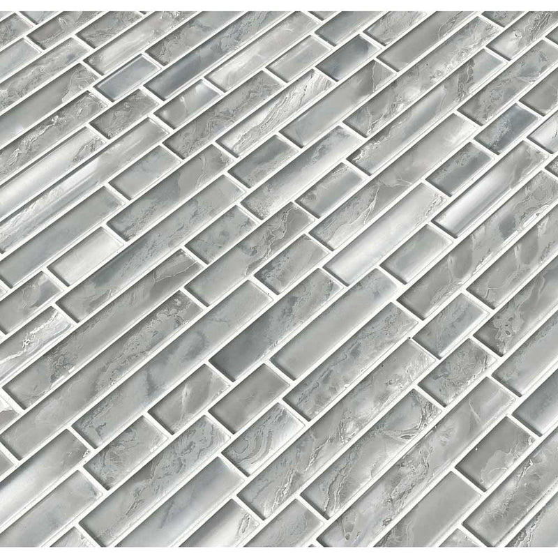 MSI Silver Canvas Interlocking Glass Mosaic Tile 11.81"x11.81"