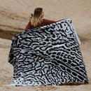Silver Bengal Cat Knitted Woven Throw Blanket