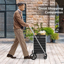Folding Shopping Cart with Waterproof Liner Wheels and Basket by LJGDeals