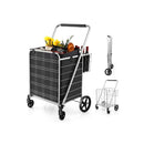 Folding Shopping Cart with Waterproof Liner Wheels and Basket by LJGDeals