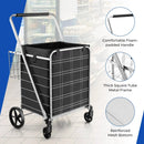 Folding Shopping Cart with Waterproof Liner Wheels and Basket by LJGDeals