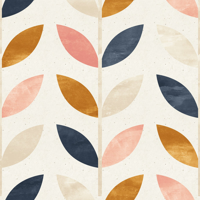 Boho Leaf Pattern Wallpaper