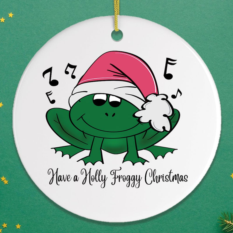 Singing Frog Christmas Ornament