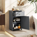 Single Door Bathroom Cabinet with Adjustable Shelf and Drawer-Gray