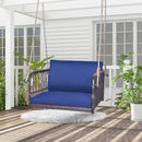 Single Person Hanging Seat with Seat and Back Cushions-Navy by LJGDeals