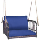 Single Person Hanging Seat with Seat and Back Cushions-Navy by LJGDeals