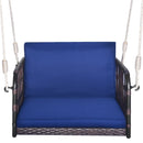 Single Person Hanging Seat with Seat and Back Cushions-Navy by LJGDeals