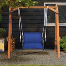 Single Person Hanging Seat with Seat and Back Cushions-Navy by LJGDeals