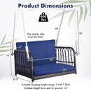 Single Person Hanging Seat with Seat and Back Cushions-Navy by LJGDeals