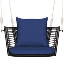Single Person Hanging Seat with Woven Rattan Backrest for Backyard by LJGDeals