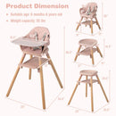 6-in-1 Baby High Chair with Removable Dishwasher and Safe Tray-White by LJGDeals