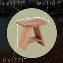 Siena Natural Teak Shower and Bath Stool with Curved Seat and Shelf by NORDICTEAK.COM