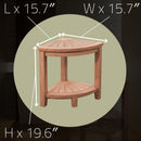 Stanley Natural Teak Shower and Bath Corner Stool with Shelf - 15.7"