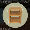 Charleston Natural Teak Spa/Bathroom - Under Sink - Storage Bench - 14"