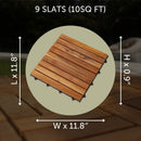 Denali Oiled Teak Outdoor Interlocking Tiles, 9 Slat (10 sq ft) by NORDICTEAK.COM
