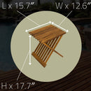 Winchester Teak Shower and Bath Folding Stool with Horizontal Slats