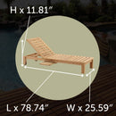 Cancun Natural Teak Outdoor Chaise Lounger with Side Table by NORDICTEAK.COM