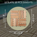 Coastal Natural Teak Outdoor Interlocking Tiles, 12 Slat (10 sq ft) by NORDICTEAK.COM